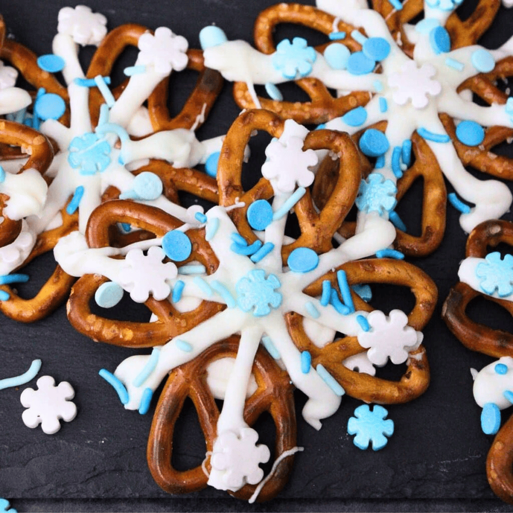 snowflake pretzels